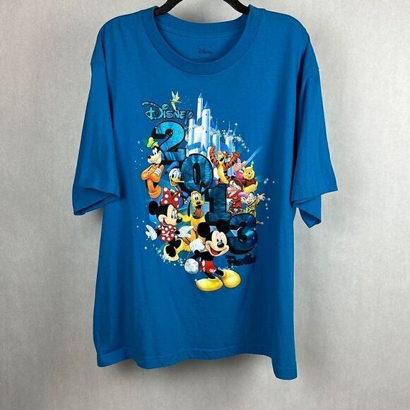 Walt Disney World Florida 2013 Tshirt Size 2XL Short Sleeve Turquoise Blue - Picture 1 of 6